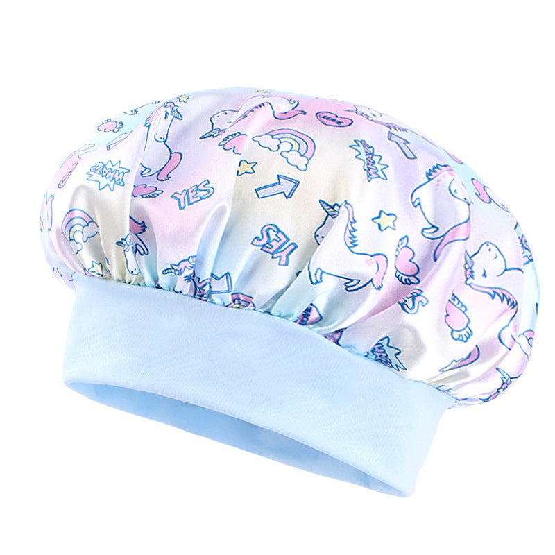 Children's Unicorn Cartoon Latin Nightcap Baby Tapes Hat Hair Conditioners Shower Cap JDKB-21A-2