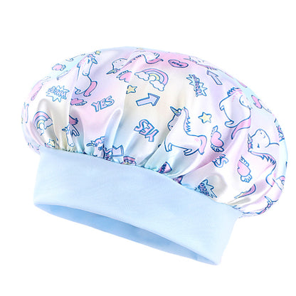 Children's Unicorn Cartoon Latin Nightcap Baby Tapes Hat Hair Conditioners Shower Cap JDKB-21A-2