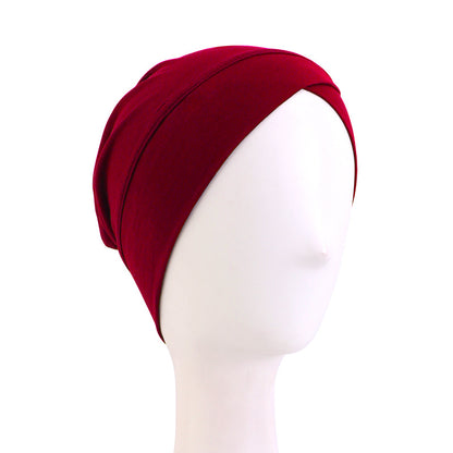 Amazon's New Elastic Cross-Over Indian Hat, Solid Color Modal Cotton Base Hat Jdt-50A