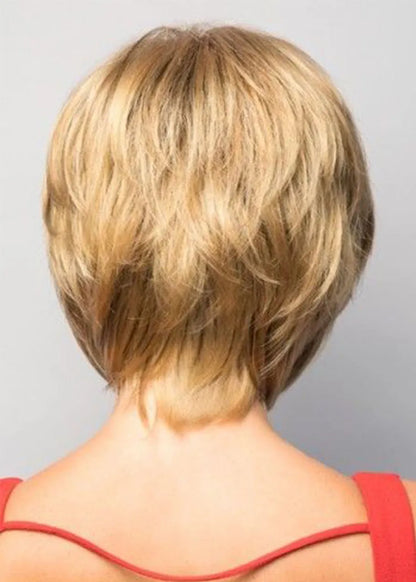 Natural Looking Women's Short Bob Hairstyles Straight Human Hair Wigs With Bangs Lace Front Wigs 10Inch