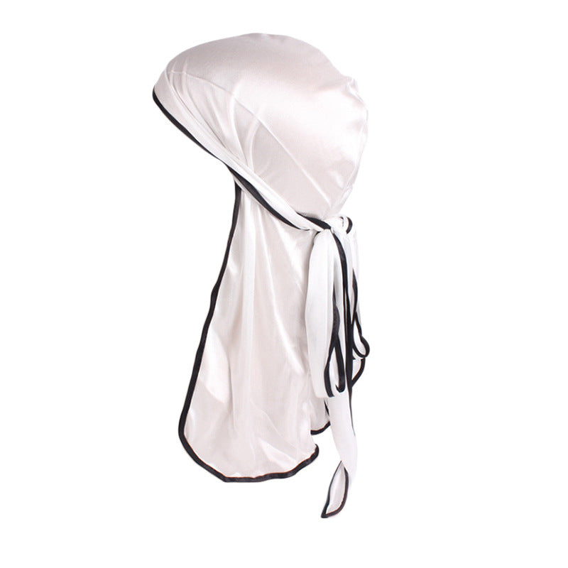 Imitation Silk Edge Long Tail Pirate Hat Hip-Hop Cloak Towel Hat Toe Hat silky durag