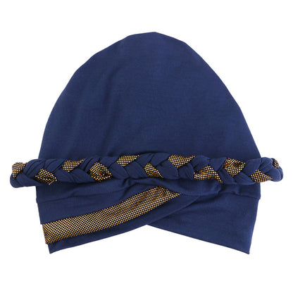 Cross border new two-color gilding manual Fried Dough Twists braid headband cap elastic headband JDT-429M