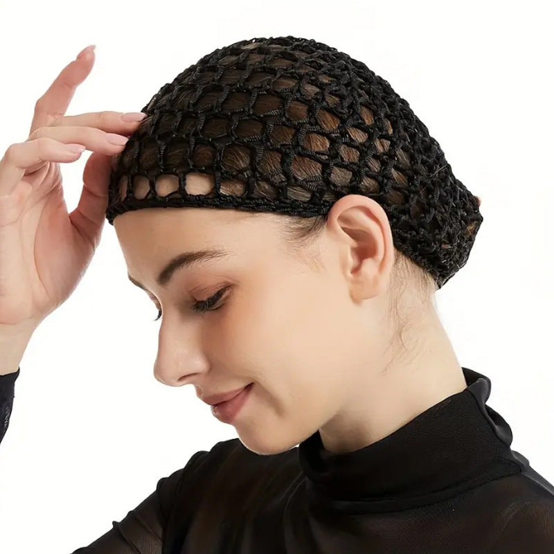 Solid Color Hand Crocheted Hair Care Mesh Hair Cover Headgear Nightcap Breathable FW-11