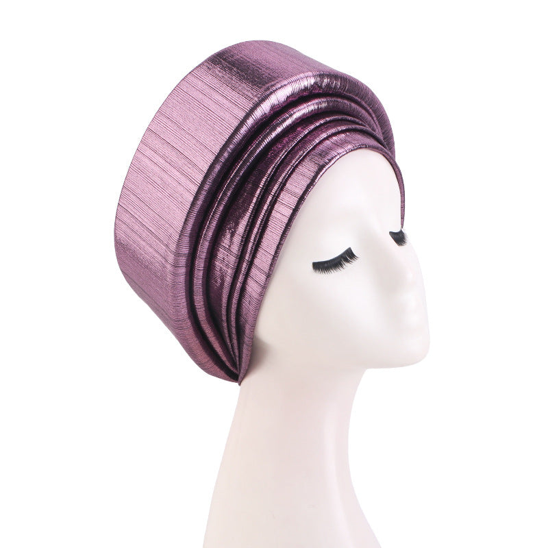 Cross-Border Sourcing Headscarf Hat, Multi-Layered Three-Dimensional Sponge Gold-Stamped Headscarf Hat, Ethnic Style Clothing Hat Jdt-514