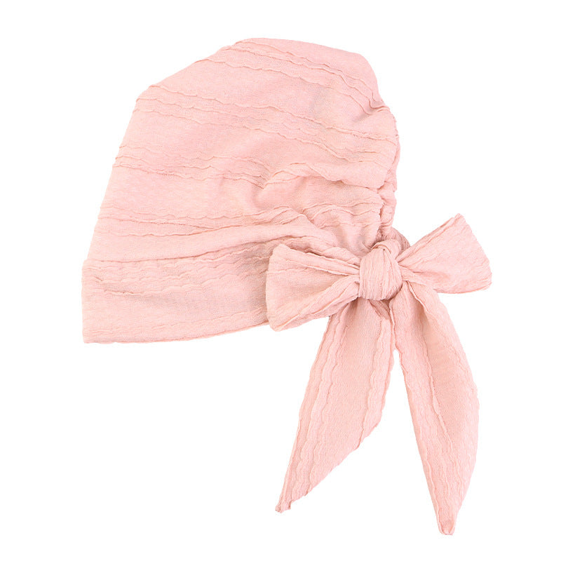 Cross-Border Supply Pleated Style Ribbon Headscarf Hat, Head Wrap Hat, Hair Care Band Hat, Chemotherapy Hat Jdt-31D