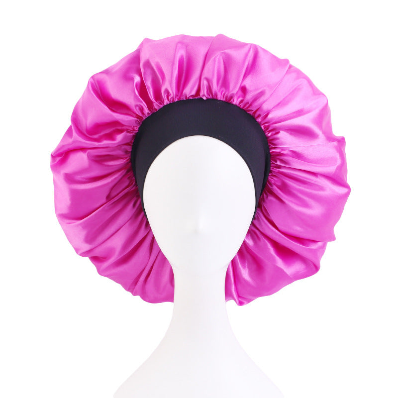 New Solid Color Extra Large Round Hat Wide-brimmed Stretch Hijab Hat Sardin Nightcap Amazon TJM-405F