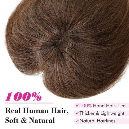 Human Hair wigs Pieces 6 Inch Hair Toppers Top Hair Extensions