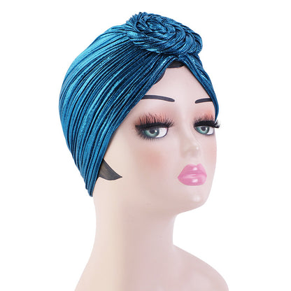 African bronzing snail plate Flower headscarf hat ethnic Baotou cloth hat wedding hat JDT-55