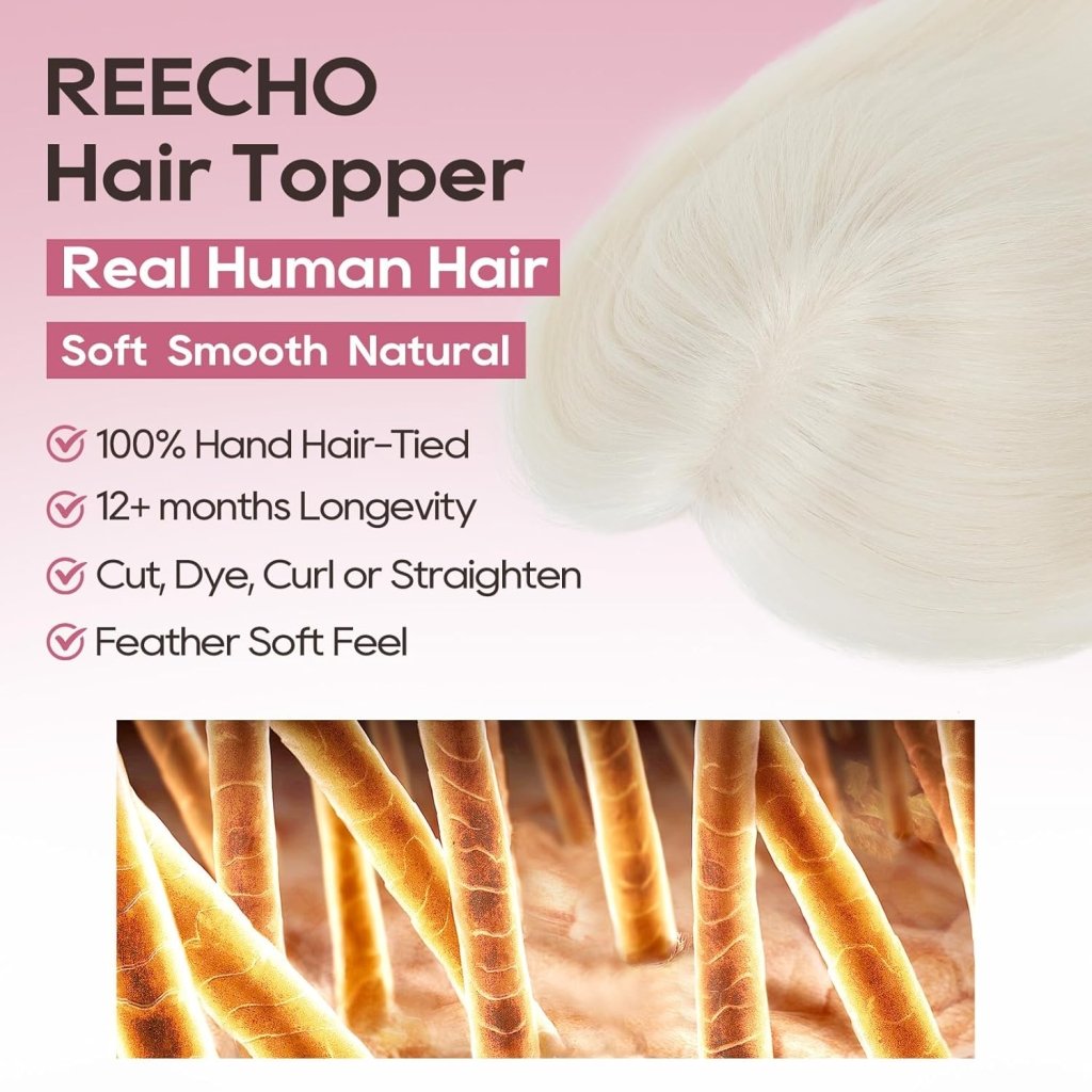 Real Human Hair Topper10 inch Women for Thinning Hair Swiss Base  Hairpiece