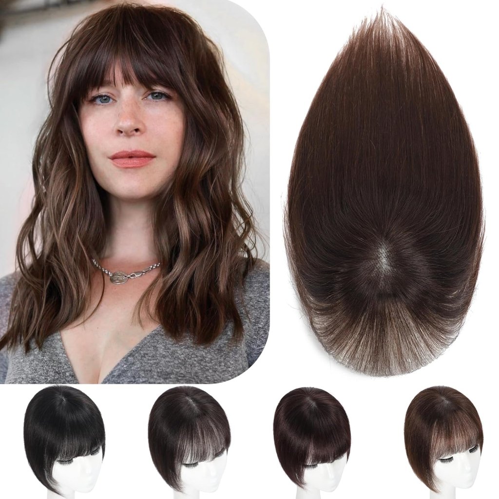Hair Toppers wigs for Women Real Human Hair with Thinning Hair Lace Base Hair Pieces
