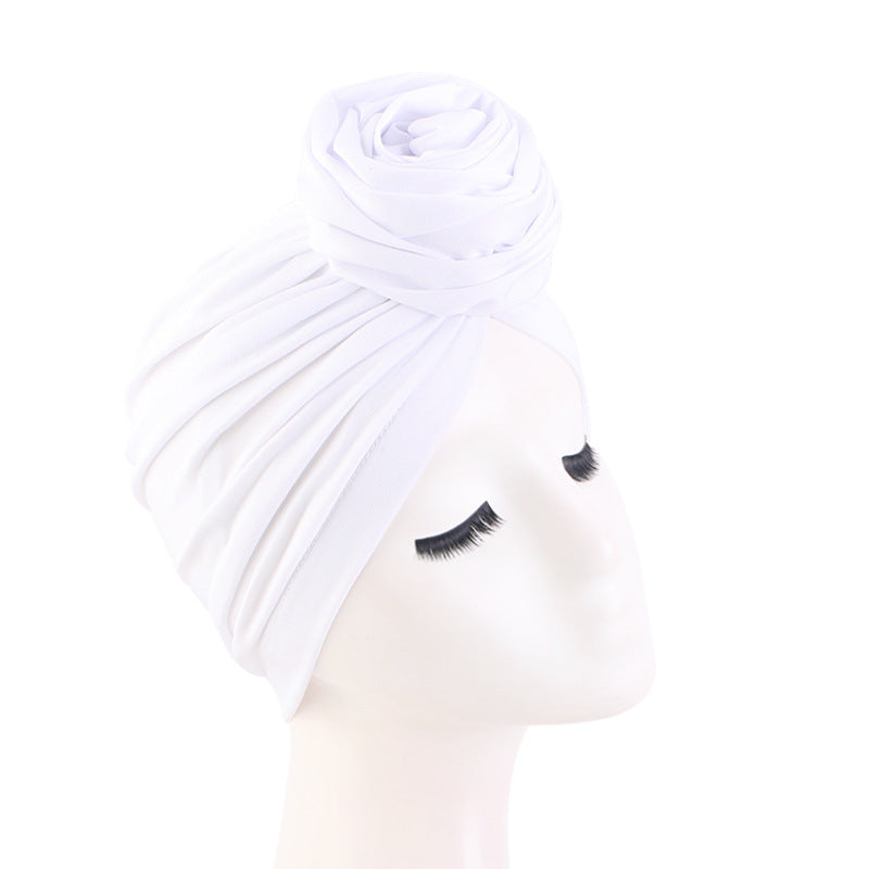 Cross-Border E-Commerce Supply Source: Rose Flower Elastic Headscarf Hat, Ethnic Hat, Head Wrap Hat Jdt-480