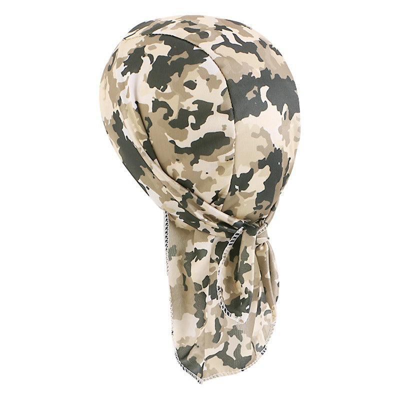 Camouflage elastic pirate hat men's and women's headscarf hat hip hop hip hop ribbon toe cap JDD-09C