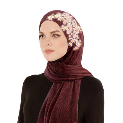 Golden bead accessories, pleated scarves, wrapped scarves, wrapped scarves, wrapped scarves, headscarves, hats, JDWJ-30-1
