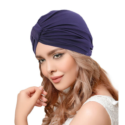 European and American Women's Wooden Dale Cotton Block Tapered Hood National Style Baotou Hat