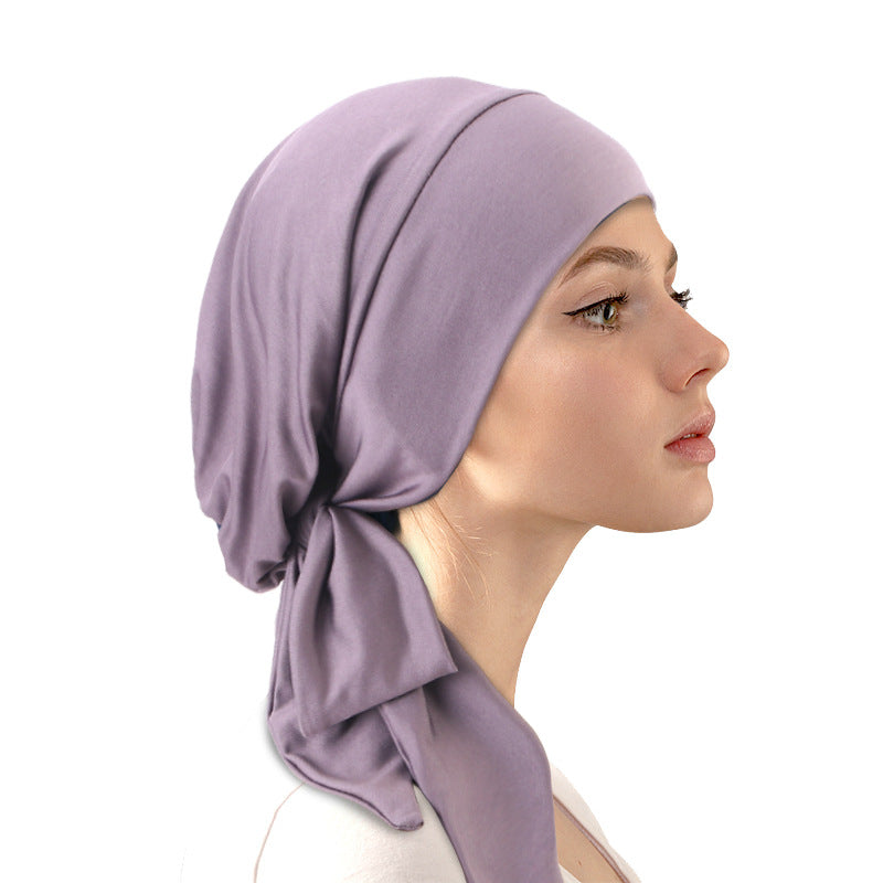 Cross-Border Supply Elastic Streamer Headscarf Hat, Head Wrap Hat, Base Hat, Chemotherapy Hat Jdt-31A