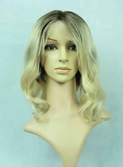 Fluffy Medium Bob Human Hair Full Lace Wig 16 Inches
