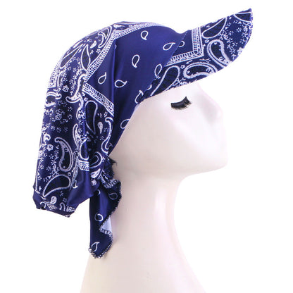 Spring and Summer Style Cashew Print Brimmed Baseball Cap Outdoor Sunshade Headwrap Ethnic Cloth Hat Jdt-234C