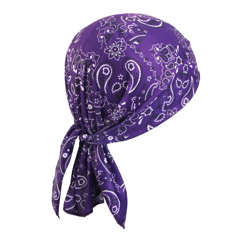 New Cashew Flower Pirate Hat Headscarf Hat Street Dance Strap Headband Cap Strap Riding Hat JDD-09G