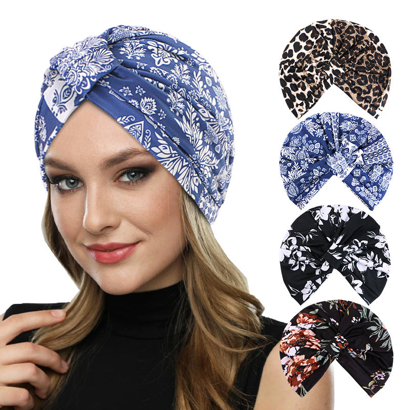 European and American Popular Bohemian Style Knotted Turban Hat, Fashionable Home Hat, Confinement Hat, Baotou Hat Jdt-469C