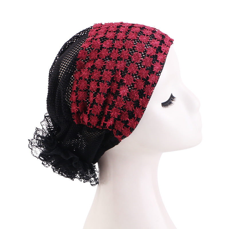 New Cross-Border Ethnic Style Breathable Hat, Floral Turban Hat, Head Wrap Hat, Hair Care Hat Jdt-519