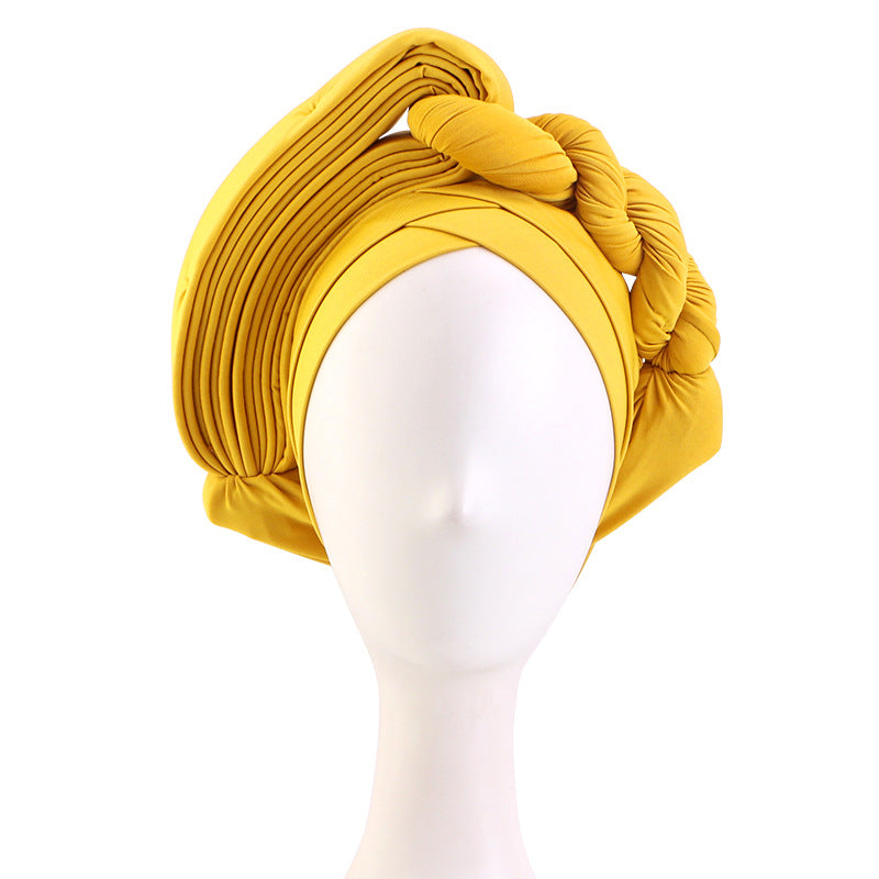 Cross-Border New African Stereo Sponge Twist Hat Turban Hat Cross Ethnic Hat Baotou Hat Jdt-497A
