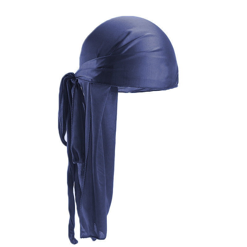 European and American popular artificial silk long tail pirate hat men's and women's bag headscarf hat printable LOGO