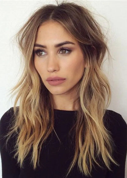 Best Quality Long Elegant Wavy Human Hair Lace Front Wigs 22 Inches