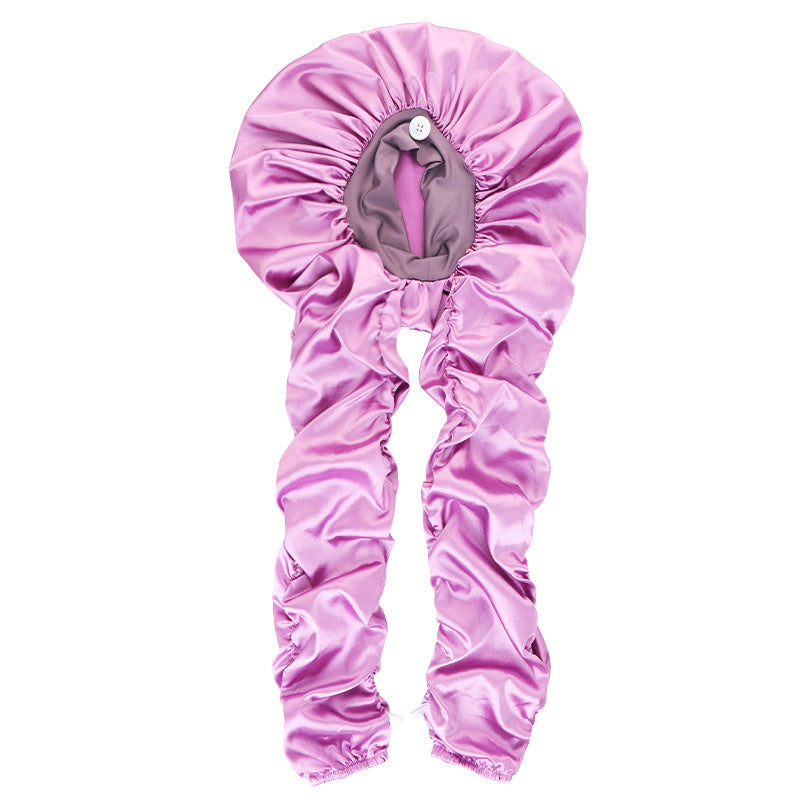 New Simulated Silk Elastic Long Sleeve Sleeping Hat for Women's Long Braid Beauty Care Hair Care Hat JDB-522B