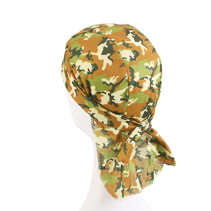 Camouflage elastic pirate hat men's and women's headscarf hat hip hop hip hop ribbon toe cap JDD-09C