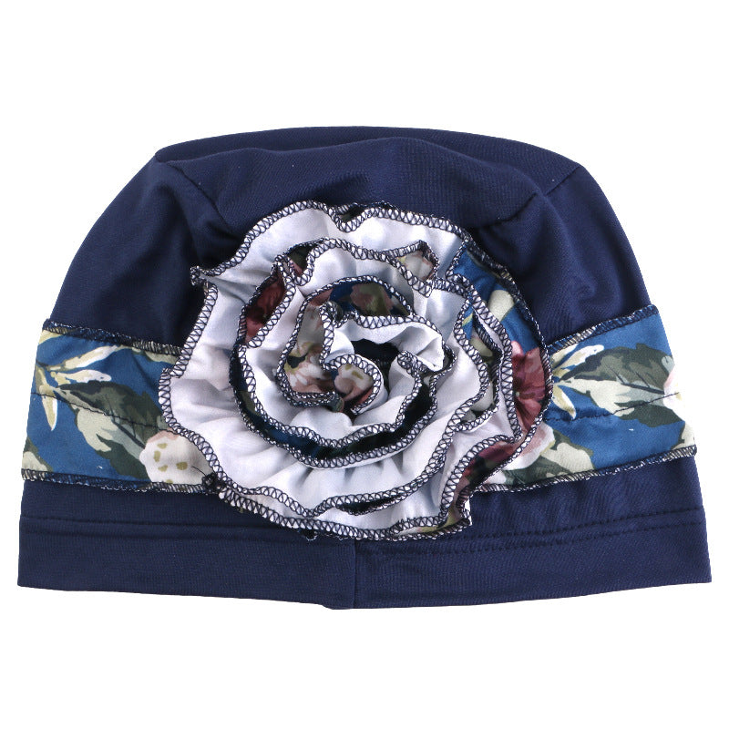 Amazon's New Hat with Large Floral Pattern on the Side, Headscarf Hat, Hair Loss Cap, Postpartum Head Wrap Hat Jdt-515