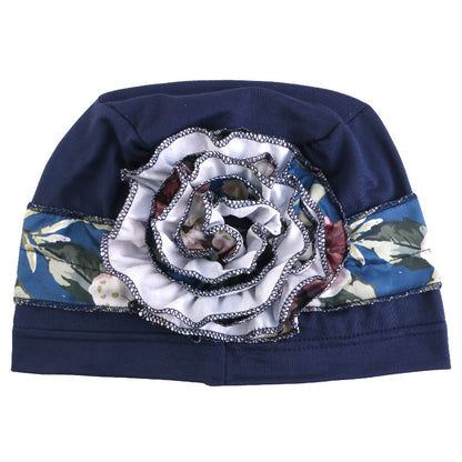 Amazon's New Hat with Large Floral Pattern on the Side, Headscarf Hat, Hair Loss Cap, Postpartum Head Wrap Hat Jdt-515