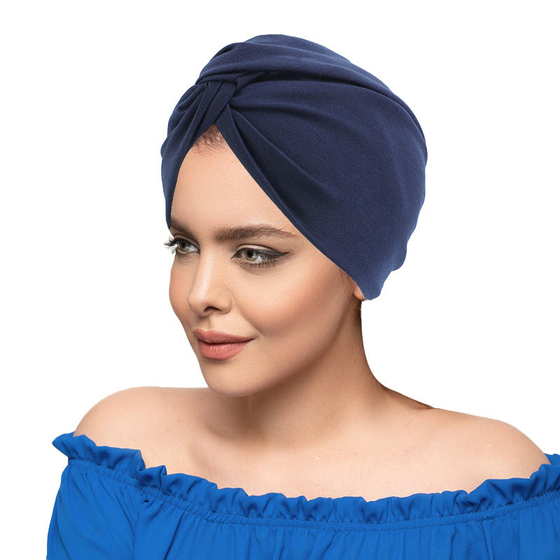 Ethnic Style Turban Hat, Imitation Cotton Twisted Cross Hat, Indian Hat, Chemotherapy Hat, Baotou Hat