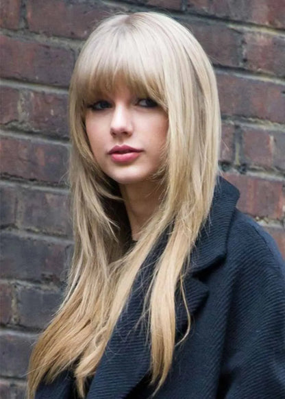 Slik Bob womens-long-length-slik-straight-bob-bangs-blonde-synthetic-hair ...