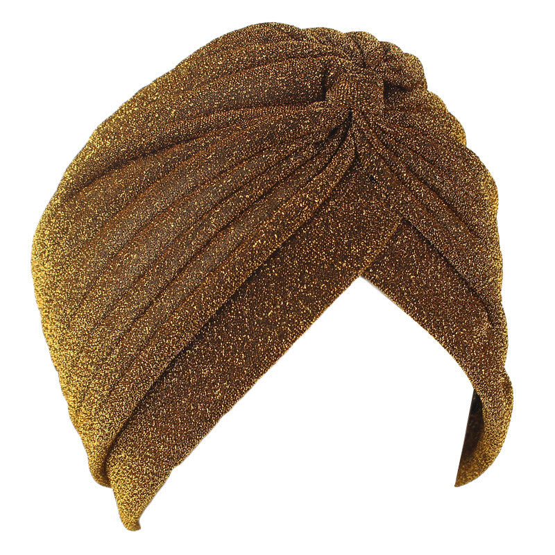 Ethnic Bright Silk Turban Hat Indian Hat Baotou Hat Chemotherapy Hat