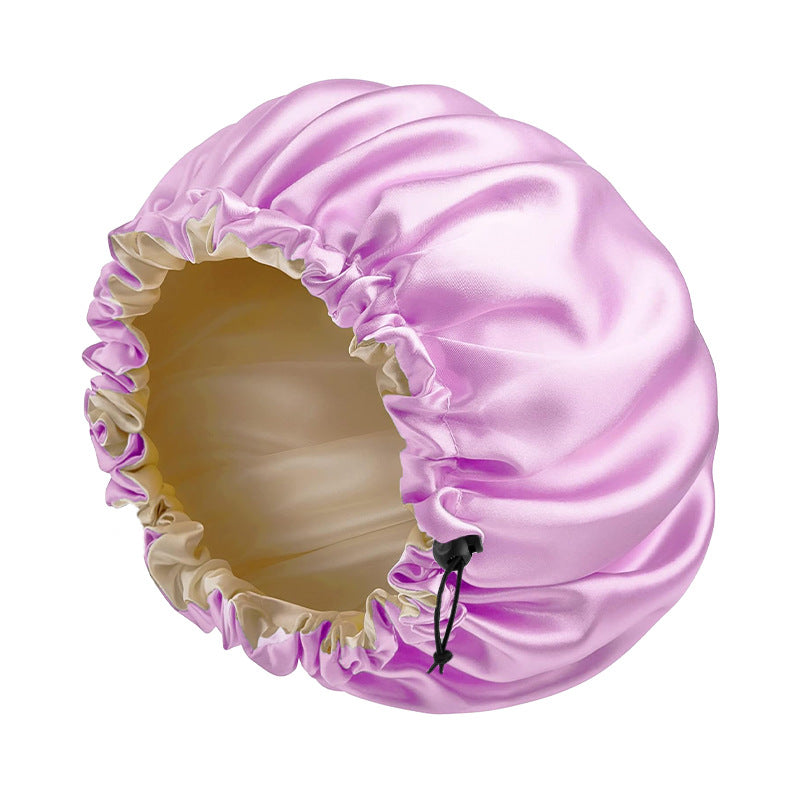 European and American popular adjustable chemotherapy cap shower cap double-sided perm cap Amazon double-layer colored sleeping cap