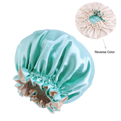 Double Layer Large Lace Nightcap Satin Round Hat Beauty Salon Makeup Hat Chemotherapy Cap