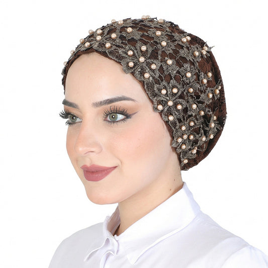 Cross-Border Sequined Beaded Hui Ethnic Hat Turban Hat Hair Care Headscarf Hat Jdt-501A