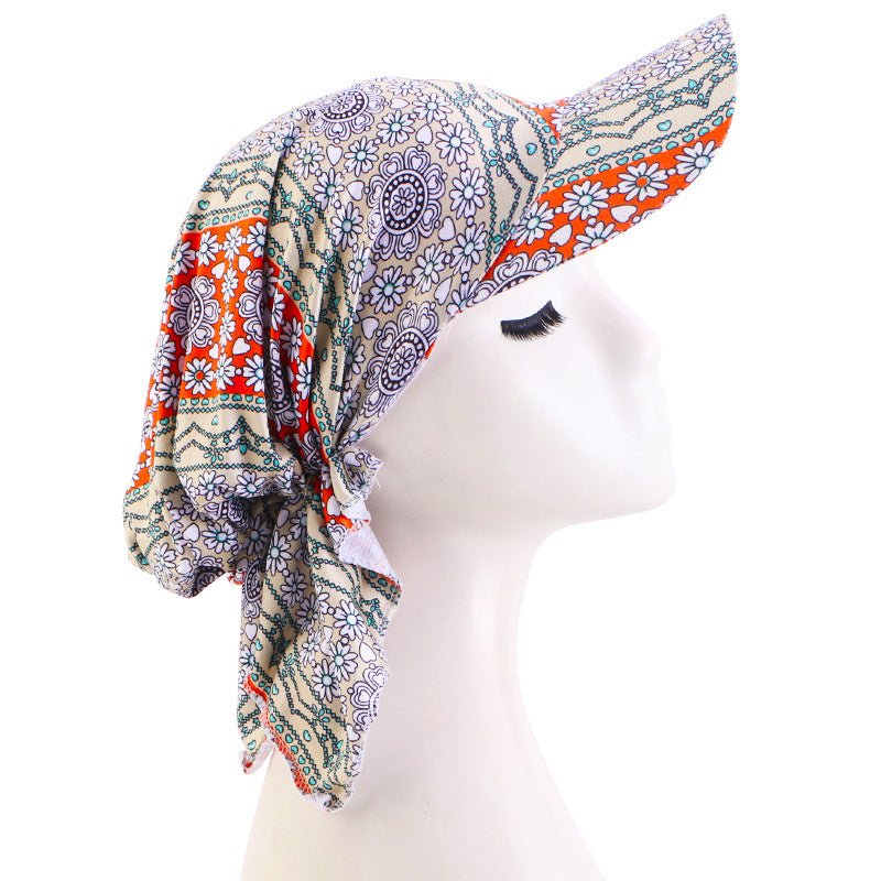 Spring and Summer Style Cashew Print Brimmed Baseball Cap Outdoor Sunshade Headwrap Ethnic Cloth Hat Jdt-234C