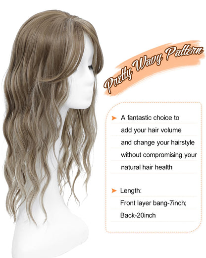 20Inch Wavy Hair Topper for Women Add Volume&Cover Thinning Hair with Natural Looking Hair Piece