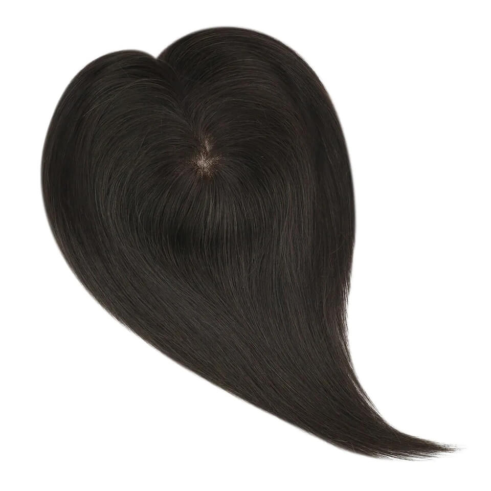 5"*5" Base Hair Topper Remy Real Human Hair Pieces Dark Brown(#2)