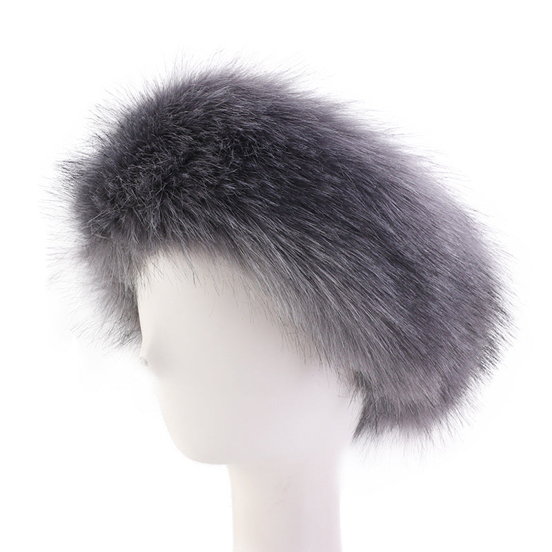 European and American Fashionable Autumn and Winter Imitation Fur Warm Headband Imitation Fox Fur Headband Winter Women's Fur Hat Fh-25