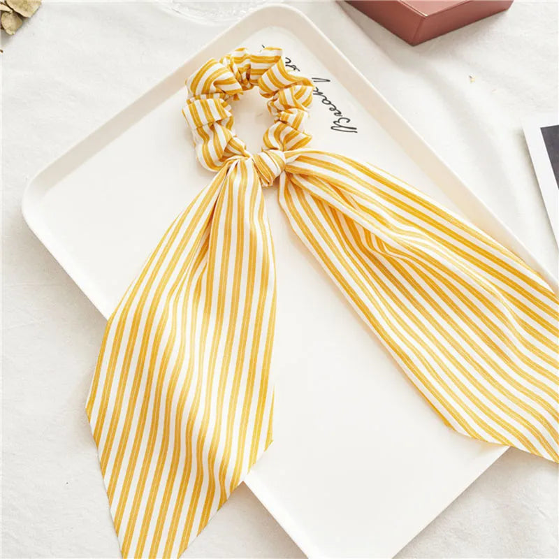 Women's Stripe Pattern Cloth Material Hair Rope For Brithday Party Gift