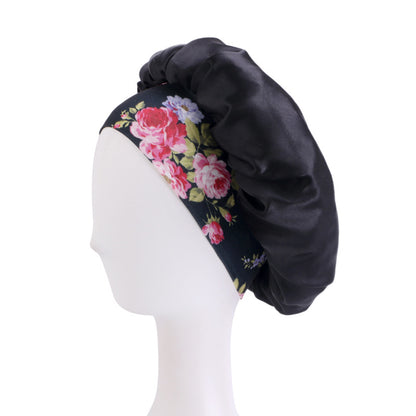 Printed hair band satin round hat nightcap beauty makeup hat headscarf cap JDB-301H