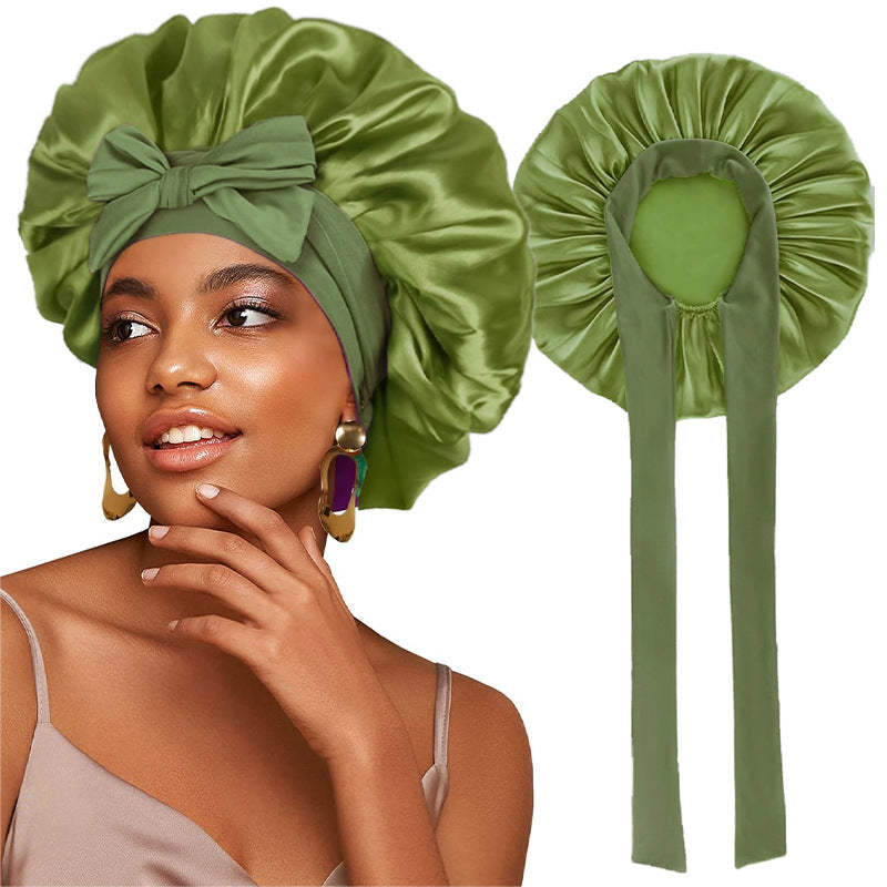 Logo Customized Satin Elastic Ribbon Nightcap Turban Hat Clothing Hat Beauty Chemotherapy Hat Jdb-301L