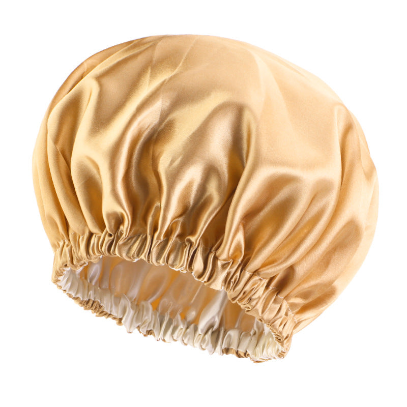 European and American popular double-sided solid color elastic colored nightcap silk beauty makeup cap care cap JDB-454-1