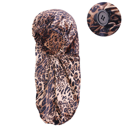 Cross-border Exclusive High Elastic Button Women's Hair Care Cap Dual-use Long Hair Nightcap Shower Cap Amazon Hot Sale