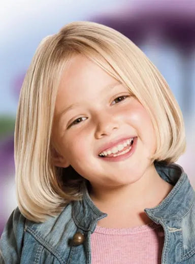 Lovely Short Straight Lace Front Human Hair Wig 10 Inches for Kids