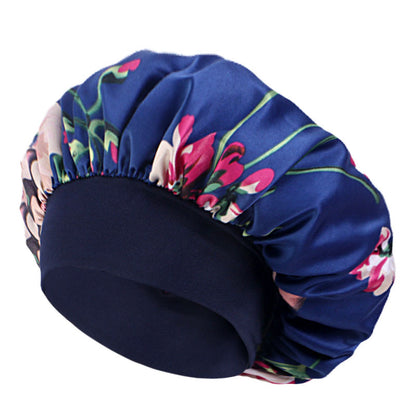 Amoeba wide-brimmed elastic hair band nightcap satin round CAP Beauty hair cap shower cap satin bonnet
