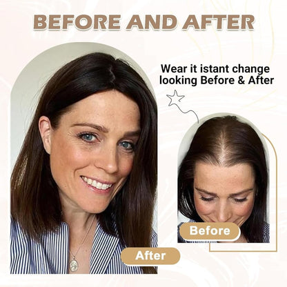 Human Hair Toppers for Women Real Human Hair Toppers Hair Pieces for Women 10 Inch Upgrade Swiss Base Hair Toppers for Women with Thinning Hair-Natural Black