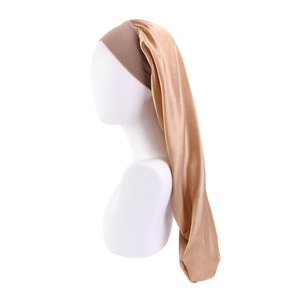 AliExpress Hot Sale High Stretch Wide-brimmed Long Barrel Hat Imitation Silk Stretch Nightcap Headscarf Hat
